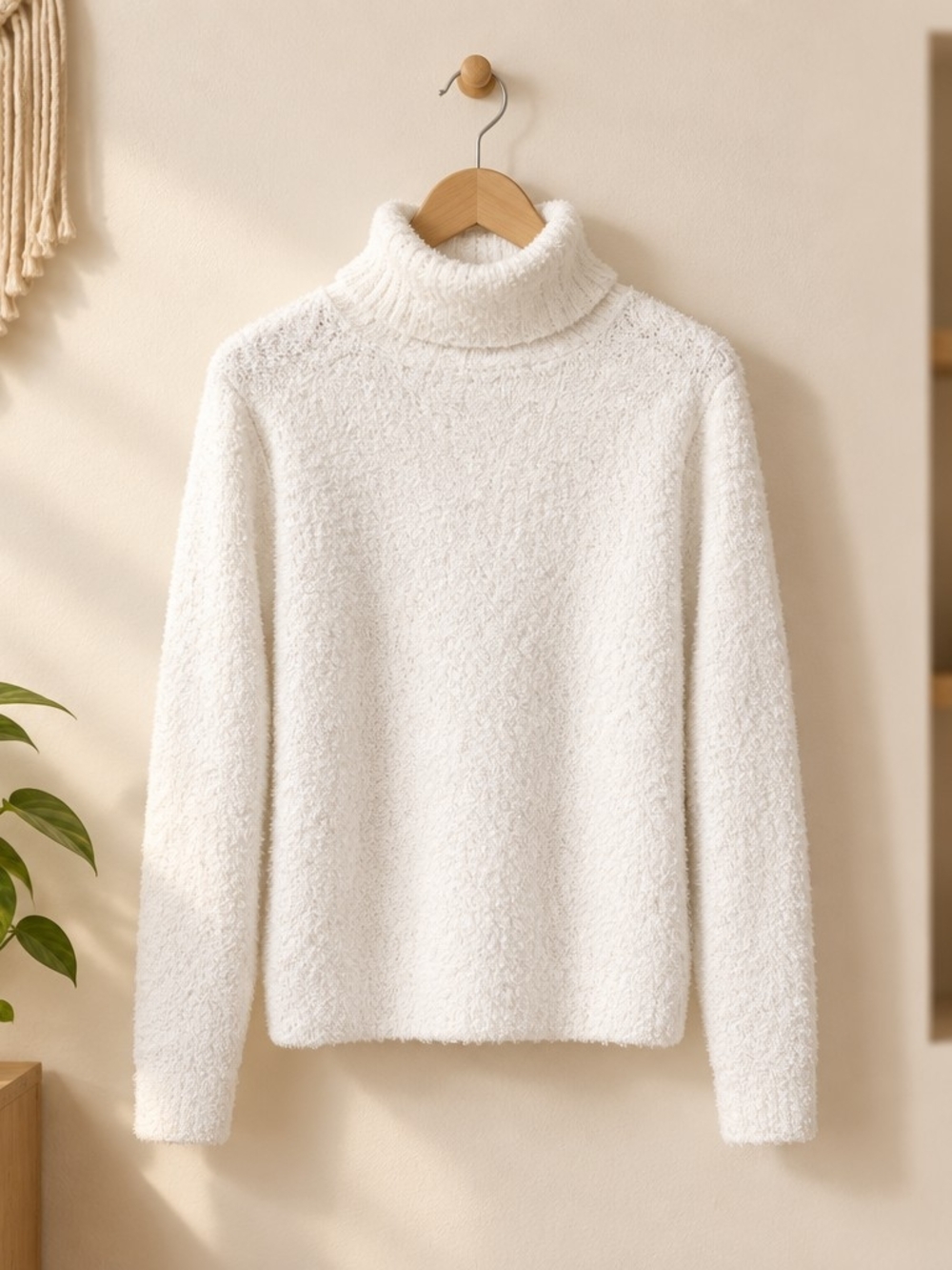 Cozy White Turtleneck Sweater